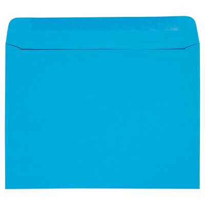 JAM Paper 9 x 12 Booklet Colored Envelopes, Blue Recycled, 100/Pack (5156774c)