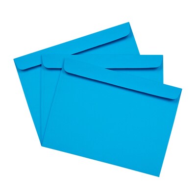 JAM Paper 9 x 12 Booklet Colored Envelopes, Blue Recycled, 100/Pack (5156774c)