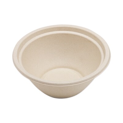 World Centric Fiber Bowls, 7.4 dia x 3.2, 32 oz, Natural, 500/Carton
