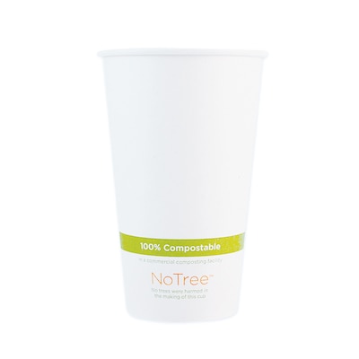 World Centric NoTree Paper Hot Cups, 16 oz, Natural, 1,000/Carton