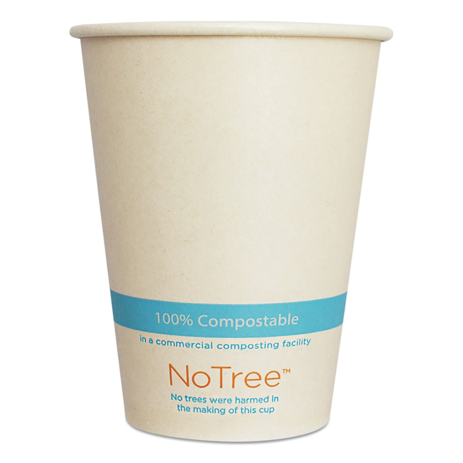 World Centric NoTree Paper Cold Cups, 12 oz, Natural, 1,000/Carton