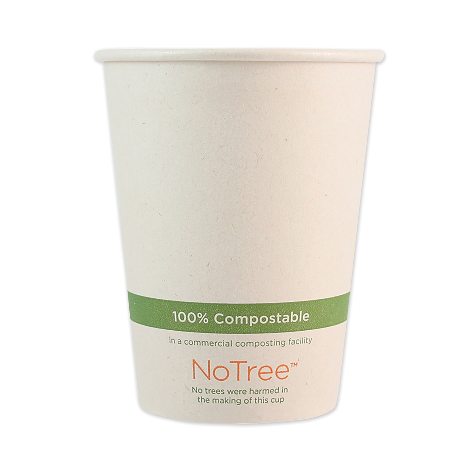 World Centric NoTree Paper Hot Cups, 12 oz, Natural, 1,000/Carton