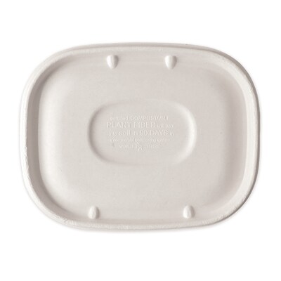 World Centric Fiber Container Lids, 8.9 x 6.9 x 0.4, Natural, 400/Carton