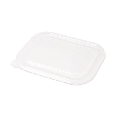 World Centric Fiber Container Lids, 8.8 x 6.9 x 0.8, Clear, 400/Carton