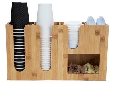 Mind Reader 5 Compartment Bamboo Coffee Organizer, Brown (CAVEBM-BRN)