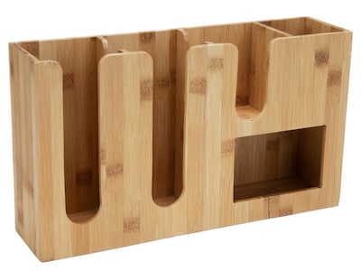 Mind Reader 5 Compartment Bamboo Coffee Organizer, Brown (CAVEBM-BRN)