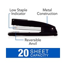 Swingline Commercial Desktop Stapler, 20-Sheet Capacity, Staples Included, Black, 12/Carton (S704440