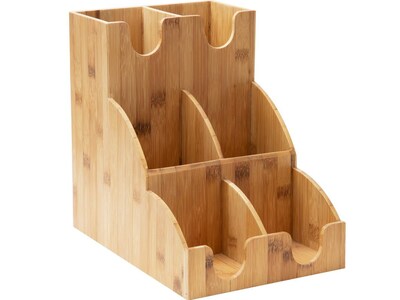 Mind Reader 6 Compartment Bamboo Coffee Organizer, Brown (3LAYER6BM-BRN)