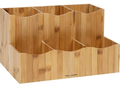 Mind Reader 6 Compartment Bamboo Coffee Organizer, Brown (LILBM-BRN)