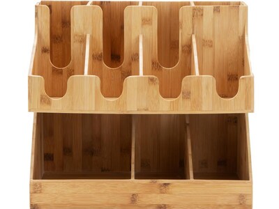 Mind Reader 11 Compartment Bamboo Coffee Organizer, Brown (JUMBOCBM-BRN)