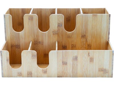 Mind Reader 7 Compartment Bamboo Coffee Organizer, Brown (MEDIBM-BRN)