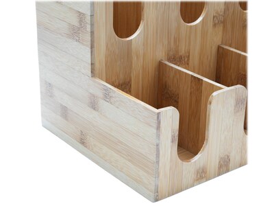 Mind Reader 7 Compartment Bamboo Coffee Organizer, Brown (MEDIBM-BRN)