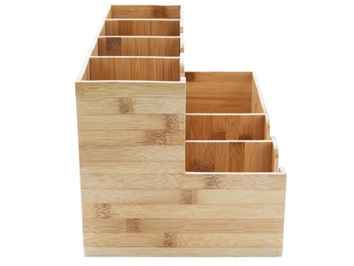 Mind Reader 7 Compartment Bamboo Coffee Organizer, Brown (MEDIBM-BRN)