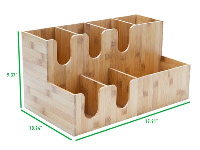 Mind Reader 7 Compartment Bamboo Coffee Organizer, Brown (MEDIBM-BRN)