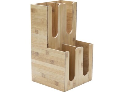 Mind Reader 4 Compartment Bamboo Coffee Organizer, Brown (PTAILBM-BRN)