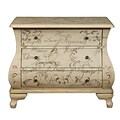 Right2Home White Hand Painted Words Bombay Chest 32.6L x 15.91W x 27.91H (DS-P017037)