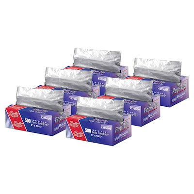 Durable Packaging Pop-Up Aluminum Foil Sheets, 12 x 10 3/4, 500/Box, 6 Boxes/Carton