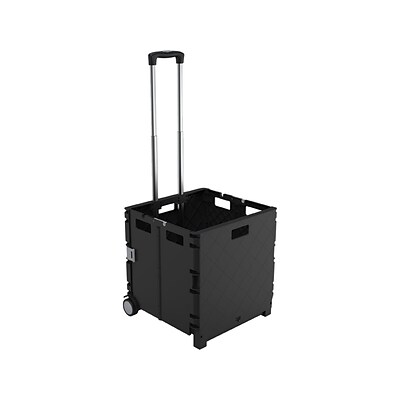 Quill Brand® Plastic Collapsible Rolling Crate, Black (ST59678)