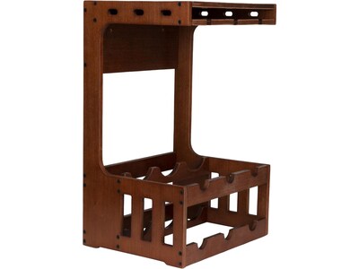 Mind Reader Wood Wine Holder and Glass Rack, Brown (PWGRACK-BRN)
