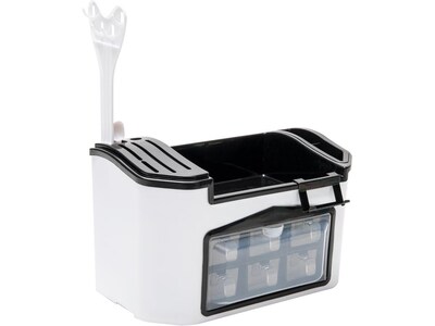 Mind Reader Plastic Multi-Functional Countertop Organizer, White/Black (SPORG-WHT)