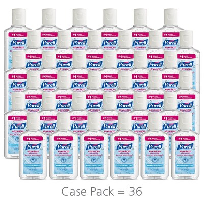 PURELL Advanced Instant 1 oz. Gel Hand Sanitizer, Clean Scent, 36/Carton (3901-36-BWL)