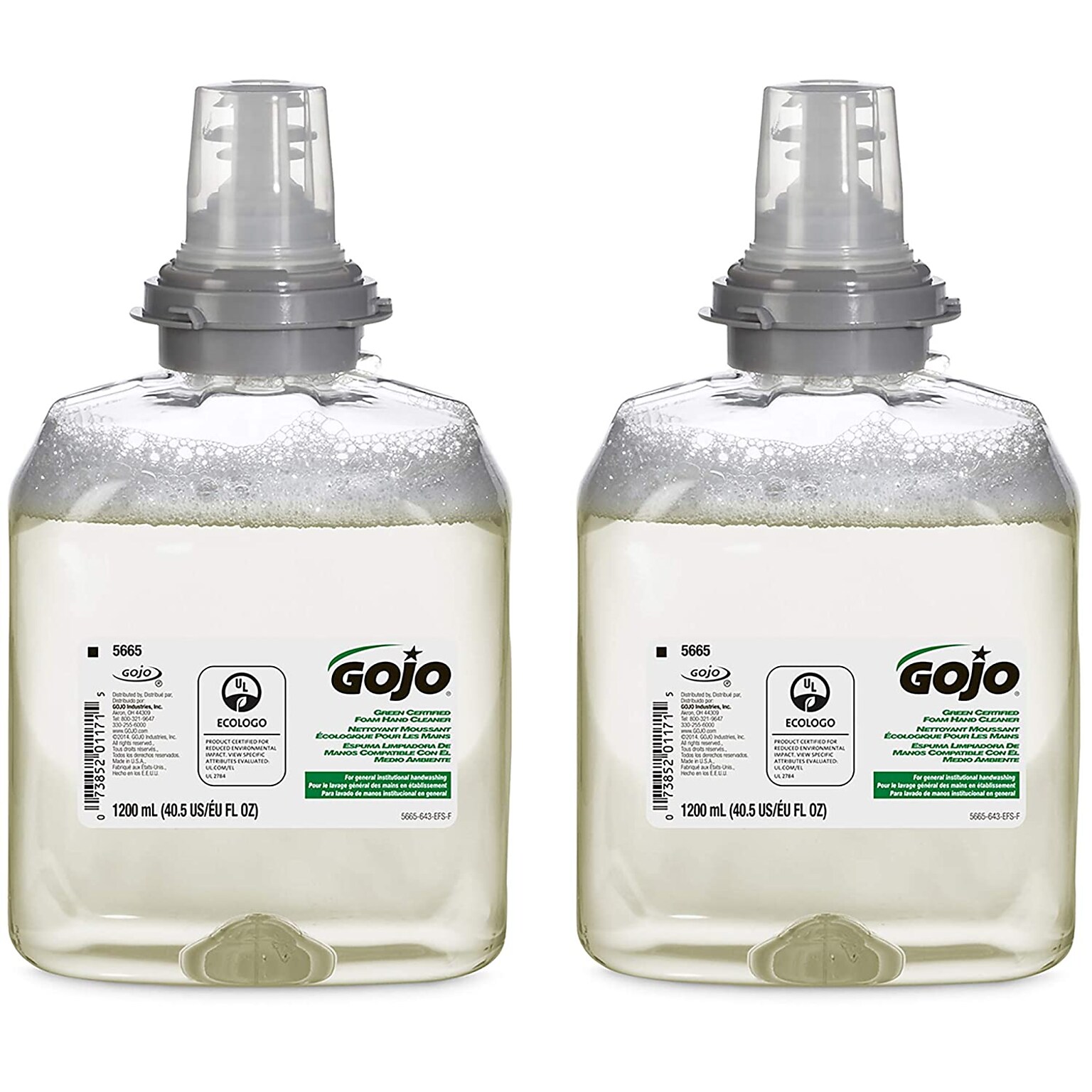 GOJO Foaming Hand Soap Refill for TFX Dispenser, 2/Carton (5665-02)