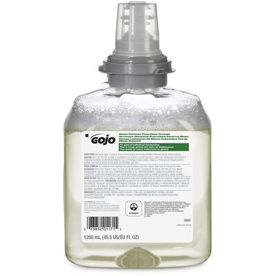 GOJO Green Certified Foaming Hand Soap Refill for TFX Dispenser, 1200 ml, 2/Carton (5665-02)