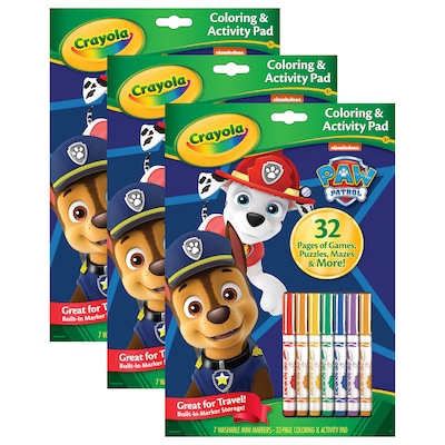 Crayola Coloring & Activity Pad with Markers, Paw Patrol, Pack of 3 (BIN46918-3)