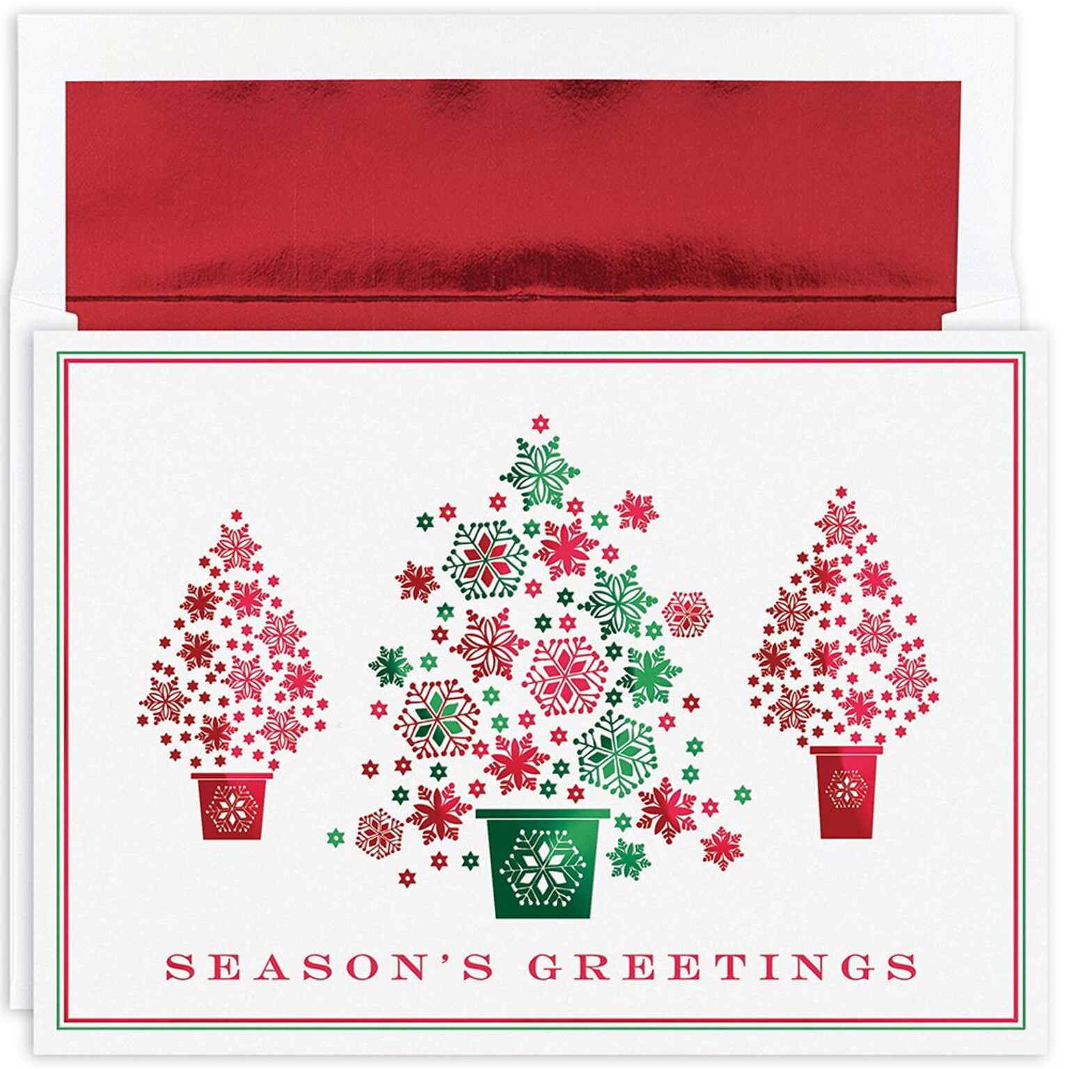 Great Papers!® Holiday Greeting Cards, Snowflake Tree Trio, 7.875 x 5.625, 16 Cards/16 Foil-Lined Envelopes (904000)