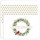 Great Papers!® Holiday Greeting Cards, Petite Wreath, 6 x 4, 18 Cards/18 Foil-Lined Envelopes (905