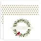 Great Papers!® Holiday Greeting Cards, Petite Wreath, 6" x 4", 18 Cards/18 Foil-Lined Envelopes (905500)