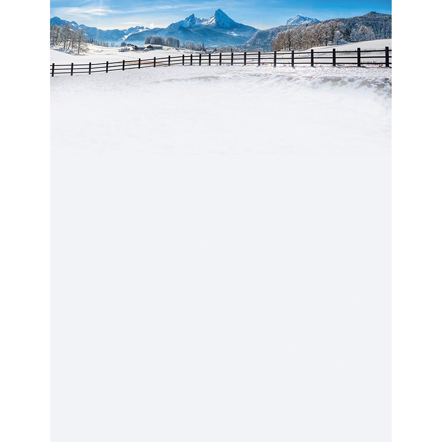 Great Papers!® Holiday Stationery, Winter Fence, 8.5 x 11, 80 Sheets (2017021)