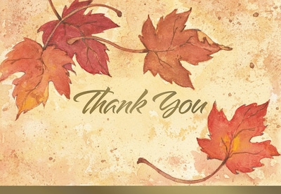 Great Papers! Folded Thank You Note Card, Fall Leaves, 4.875 x 3.375, 50/Pack (2017002)