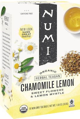 Numi Chamomile Lemon Herbal Tea Bags, 18/Box (10150)