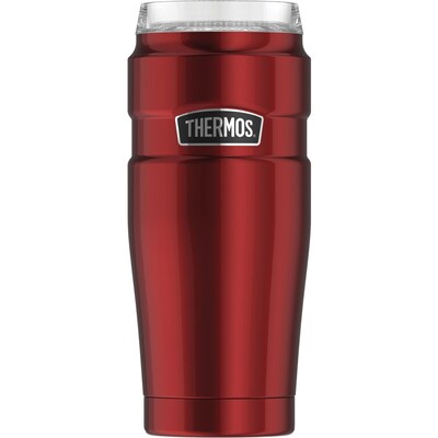 Thermos 20-Ounce Stainless Steel Travel Tumbler with 360 degrees  Drink Lid, Cranberry (SK1200CR4)