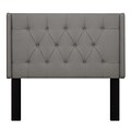 Right2Home Shelter Button Tufted King Polyester Headboard 77.4 L x 7.8 W x 60.0 H Ash (DS-D017-270-372)