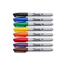 Sharpie Permanent Markers, Fine Tip, Assorted Colors, 8/Pack (30217)