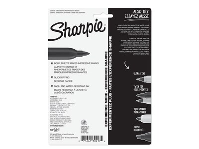 Sharpie Permanent Markers, Fine Tip, Assorted Colors, 8/Pack (30217)