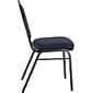 NPS 9200 Series Dome-Back Fabric Padded Stack Chair, Midnight Blue/Black Sandtex, 4 Pack (9254-BT/4)