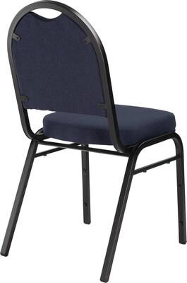 NPS 9200 Series Dome-Back Fabric Padded Stack Chair, Midnight Blue/Black Sandtex, 4 Pack (9254-BT/4)