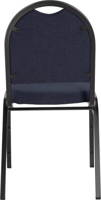 NPS 9200 Series Dome-Back Fabric Padded Stack Chair, Midnight Blue/Black Sandtex, 4 Pack (9254-BT/4)