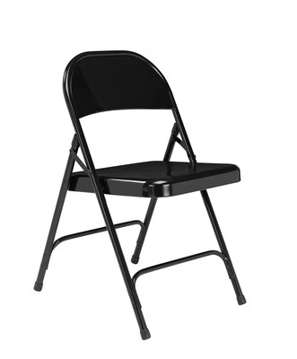 National Public Seating 50 Series Standard All-Steel Folding Chairs, Black/Black, 4 Pack (510/4)