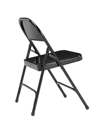 National Public Seating 50 Series Standard All-Steel Folding Chairs, Black/Black, 4 Pack (510/4)