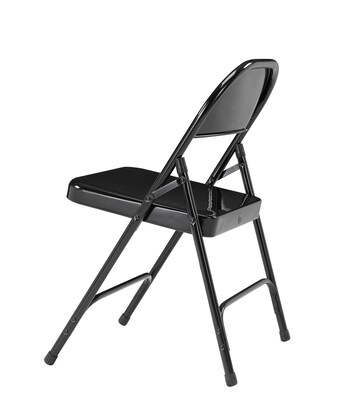 National Public Seating 50 Series Standard All-Steel Folding Chairs, Black/Black, 4 Pack (510/4)