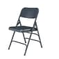 NPS 300 Series Premium All-Steel Triple Brace Double Hinge Folding Chairs, Char-Blue, 4 Pack (304/4)