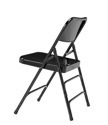 NPS 300 Series Premium All-Steel Triple Brace Double Hinge Folding Chairs, Black, 4 Pack (310/4)