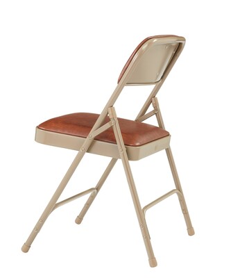 NPS 1200 Series Vinyl Padded Premium Folding Chairs, Honey Brown/Beige, 4 Pack (1203/4)