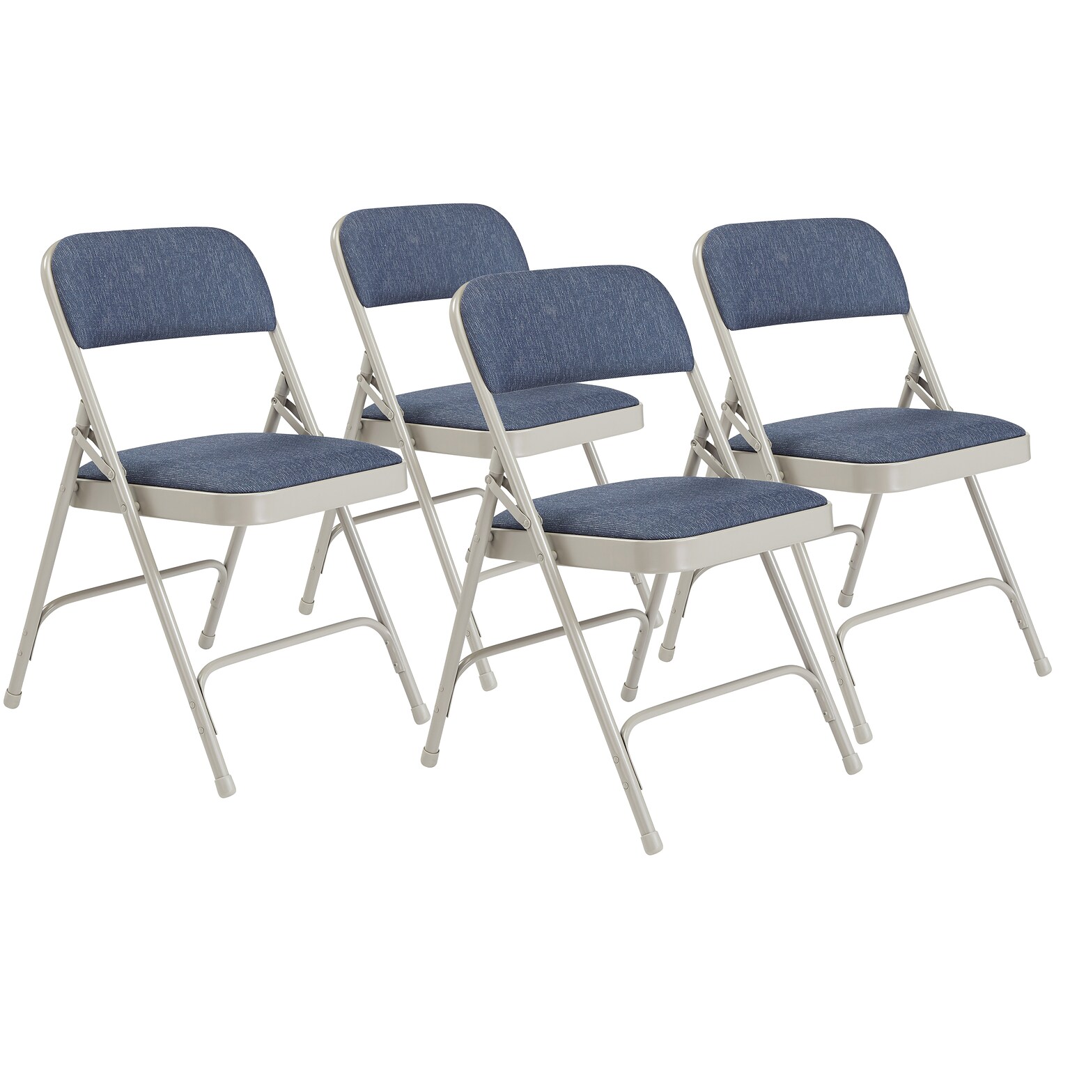 NPS 2200 Series Fabric Padded Premium Folding Chairs, Imperial Blue, 4/Pack (2205/4)