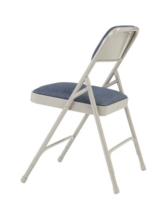 NPS 2200 Series Fabric Padded Premium Folding Chairs, Imperial Blue, 4/Pack (2205/4)