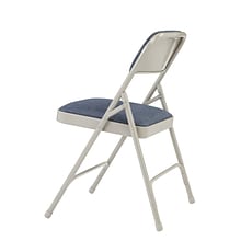NPS 2200 Series Fabric Padded Premium Folding Chairs, Imperial Blue/Gray, 4 Pack (2205/4)